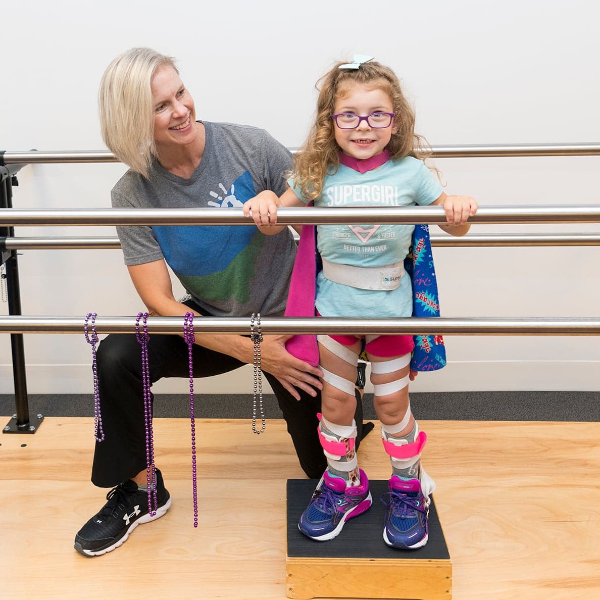 Child in special physical therapy